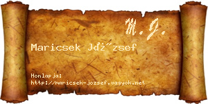 Maricsek József névjegykártya