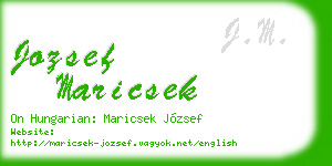 jozsef maricsek business card